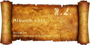 Mikusch Lili névjegykártya